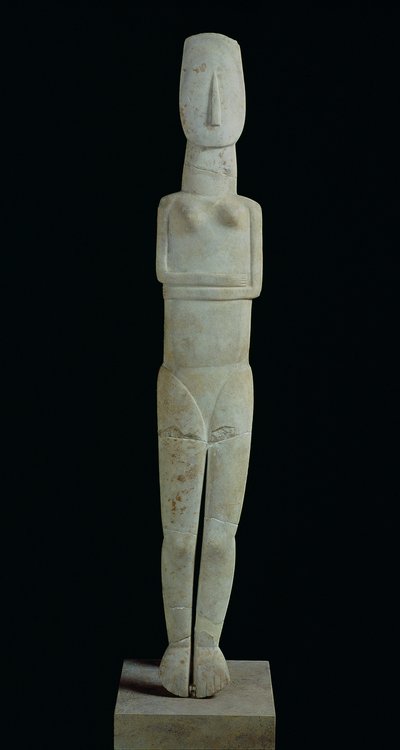 Weibliche Figur, von Amorgos, Frühe Kykladische II Periode (Keros-Syros-Kultur) 2800-2300 v. Chr. (Marmor) von Greek